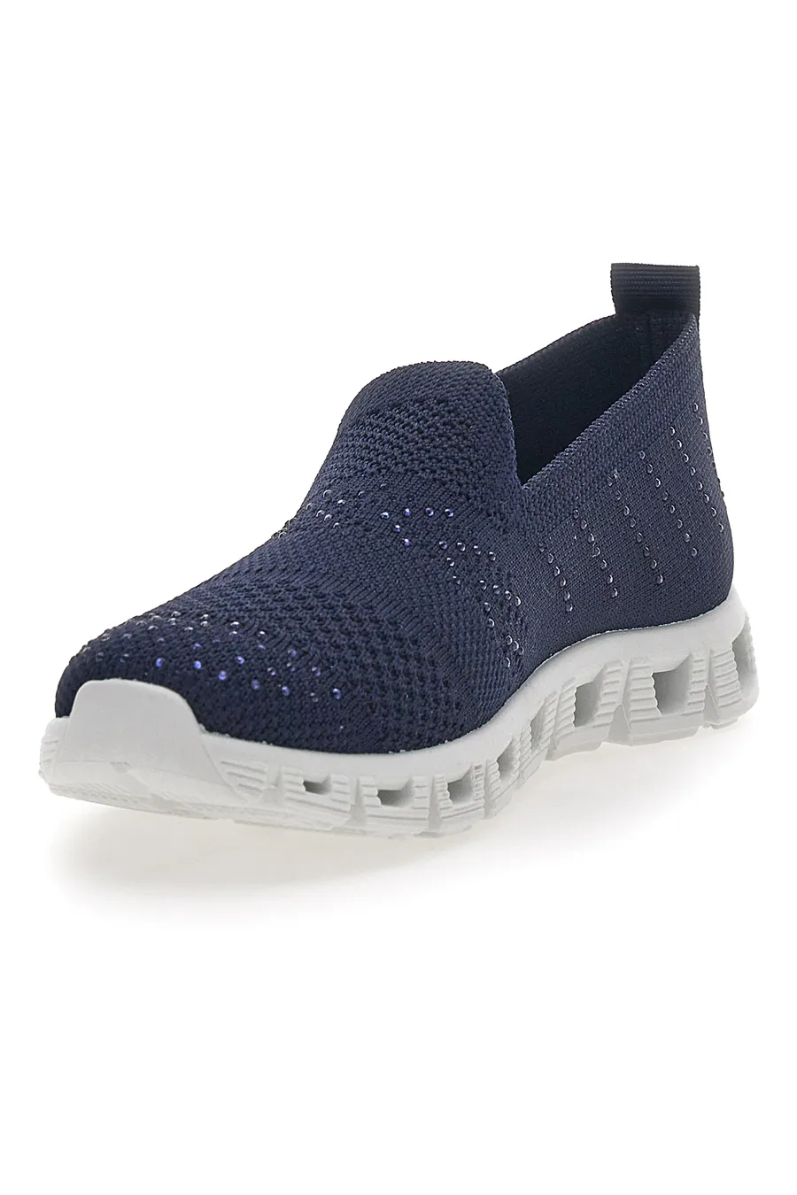 Sneakers Blu Slip-on Con Strass Prima Riga 471