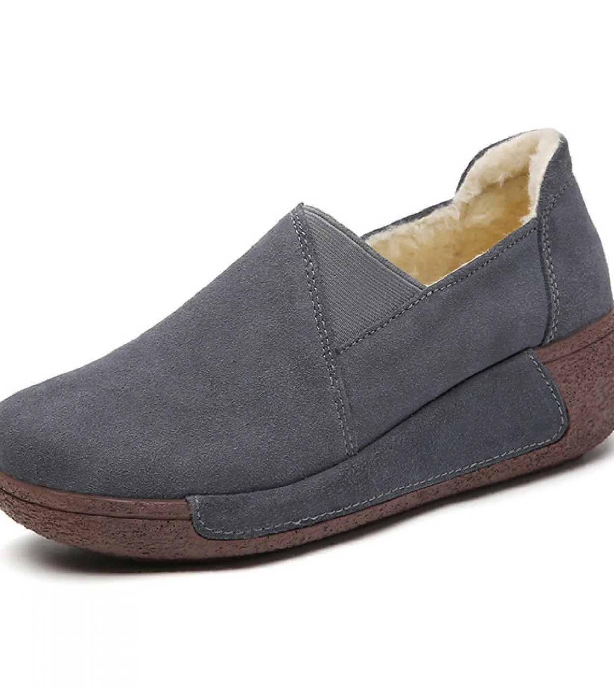 Sneakers invernali per donna Scarpe a dondolo con piattaforma moda Scarpe da donna retrò con mocassini caldi e piatti casual