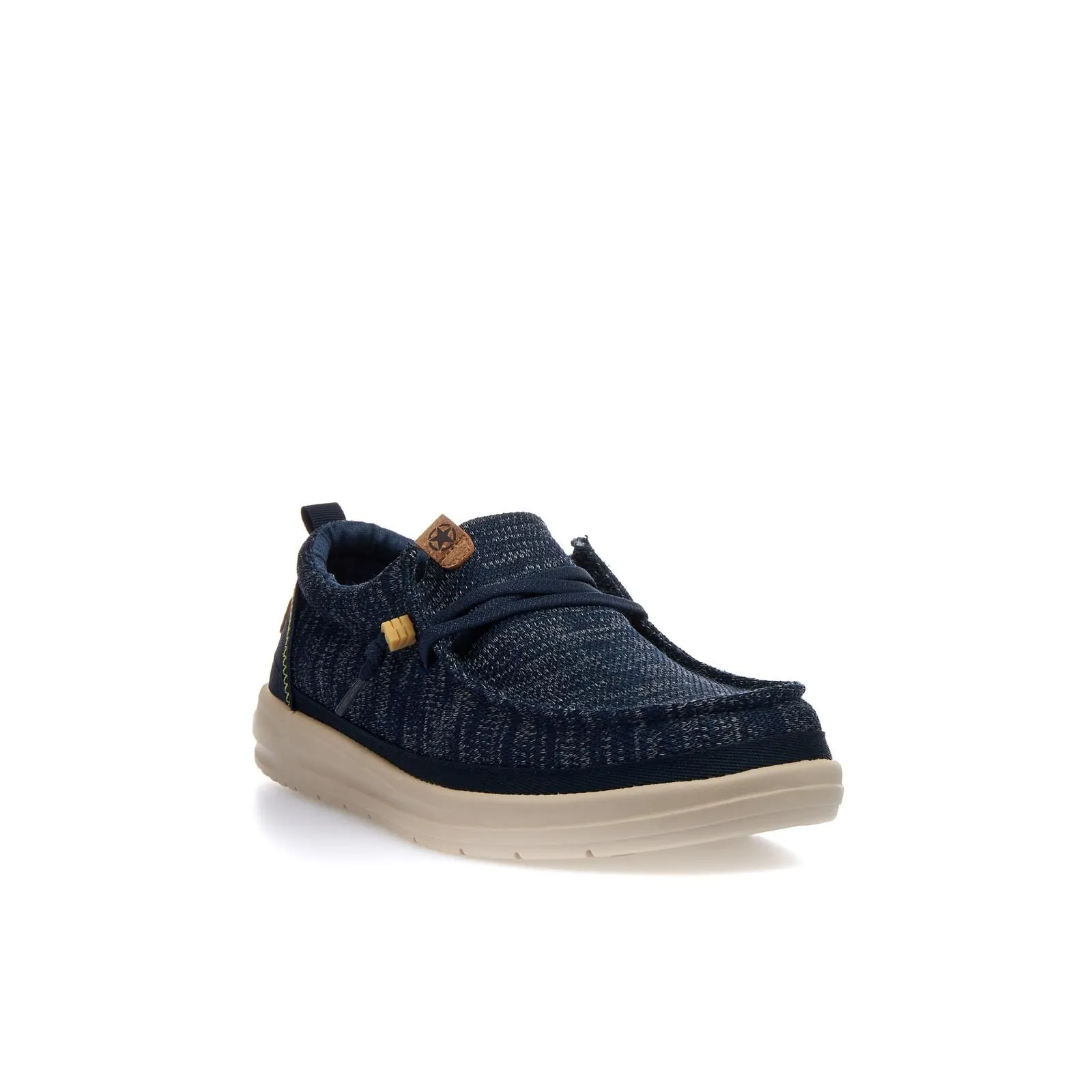 Sneakers slip-on blu in tessuto con lacci