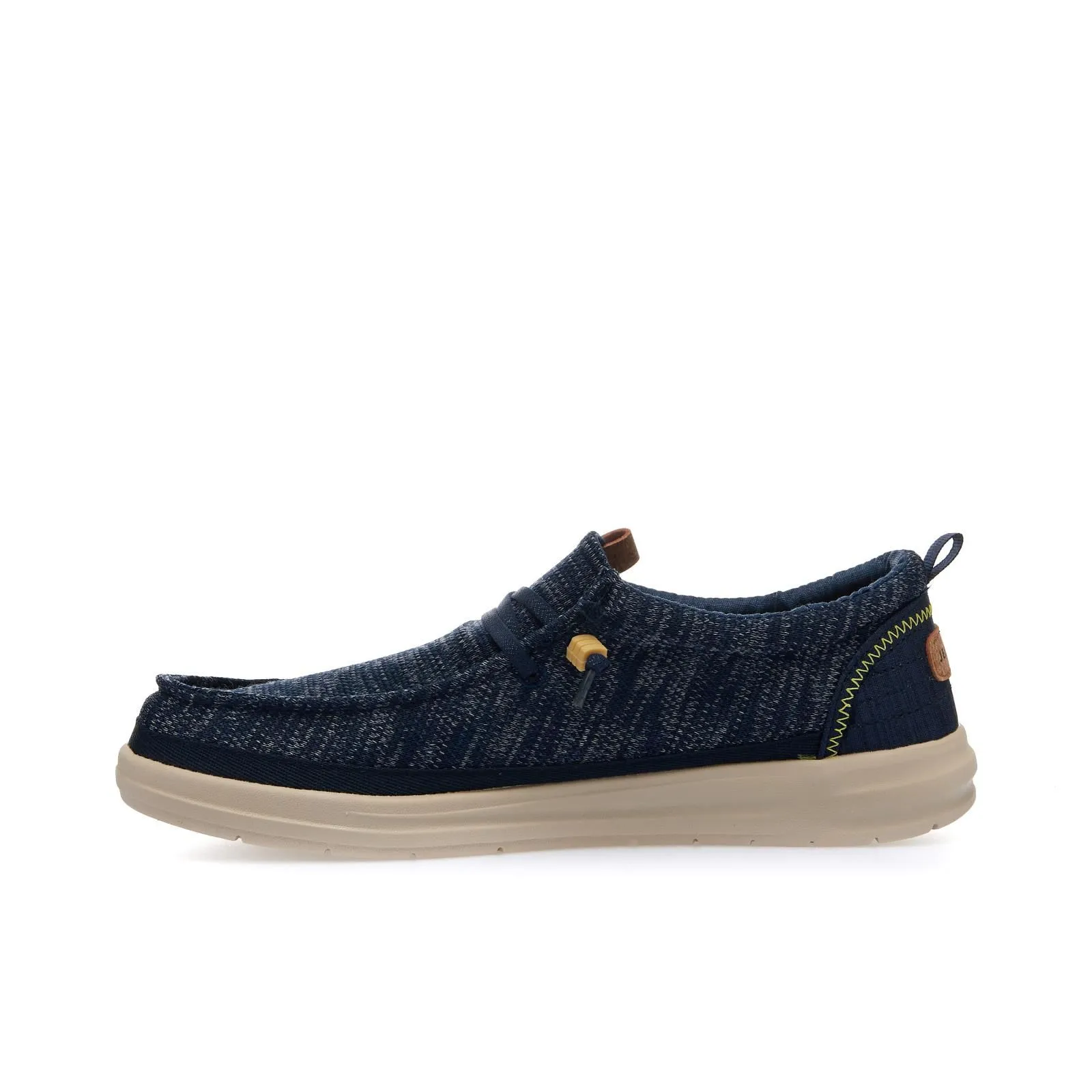 Sneakers slip-on blu in tessuto con lacci