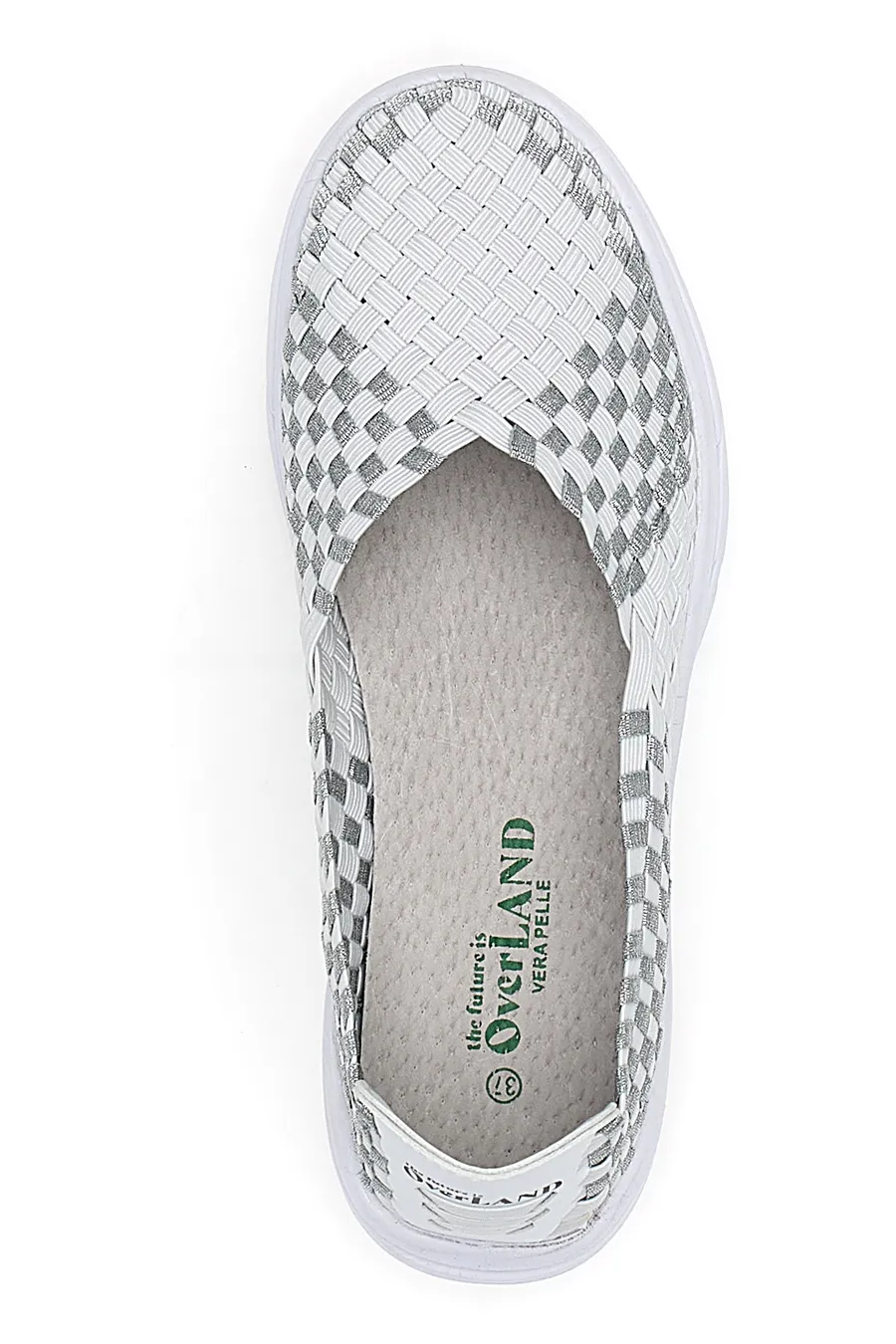 Sneakers Slip-on Overland 645 Bianche e Grigie