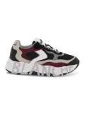 Sneakers Voile Blanche CLUB107 1A34 in camoscio e tessuto nero e bordeaux