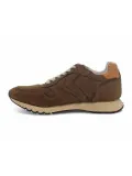 Sneakers Voile Blanche LIAM PUMP in nabuk e pelle marrone e cuoio