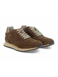 Sneakers Voile Blanche LIAM PUMP in nabuk e pelle marrone e cuoio