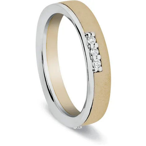 SOGNAMI Fede bicolore in oro giallo e bianco 18kt con diam