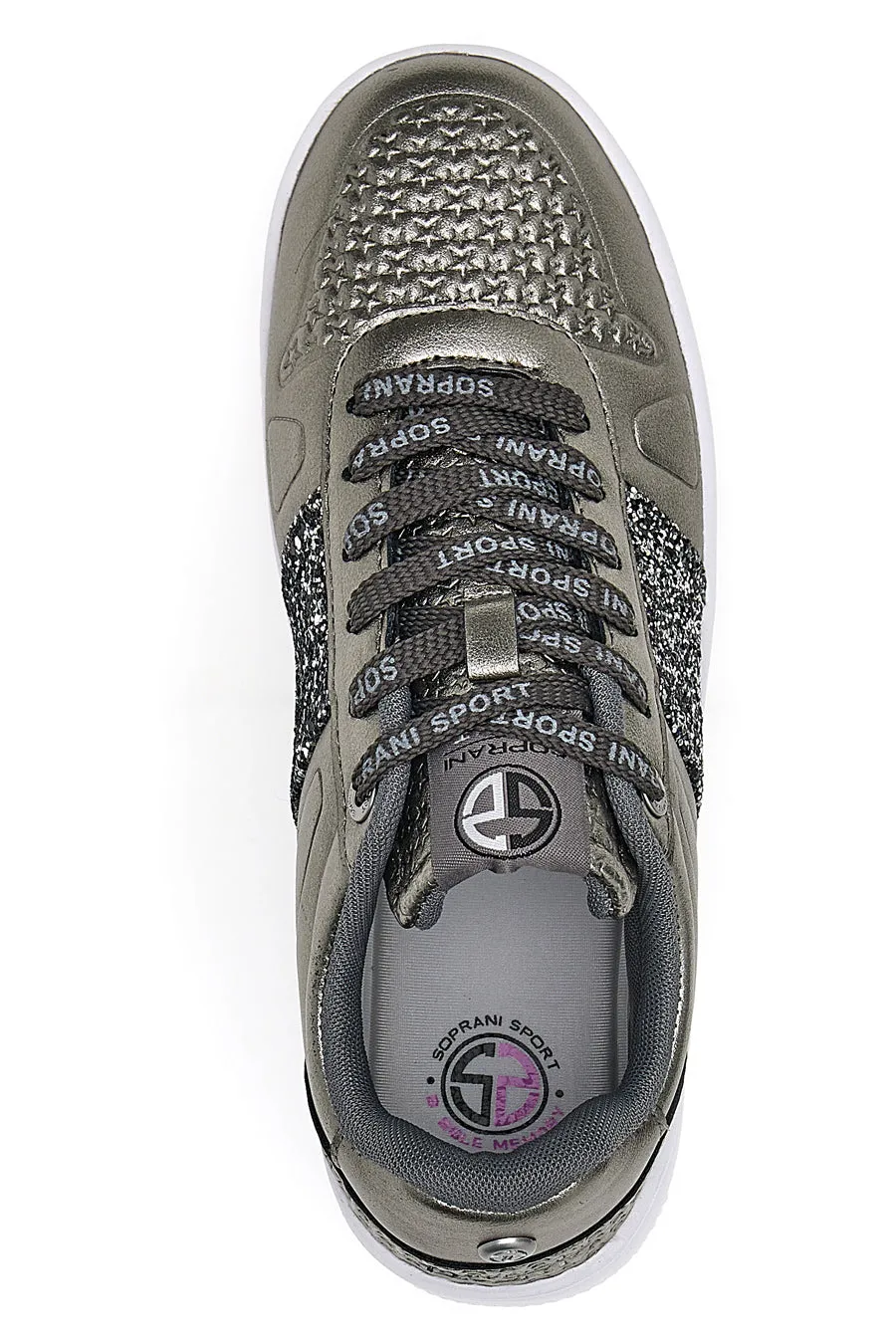   SOPRANI Sneakers Flatform Soprani Jimmy Glitter Piombo