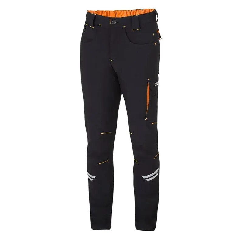 Sparco KANSAS pantaloni tecnici leggeri nero/arancio fluo