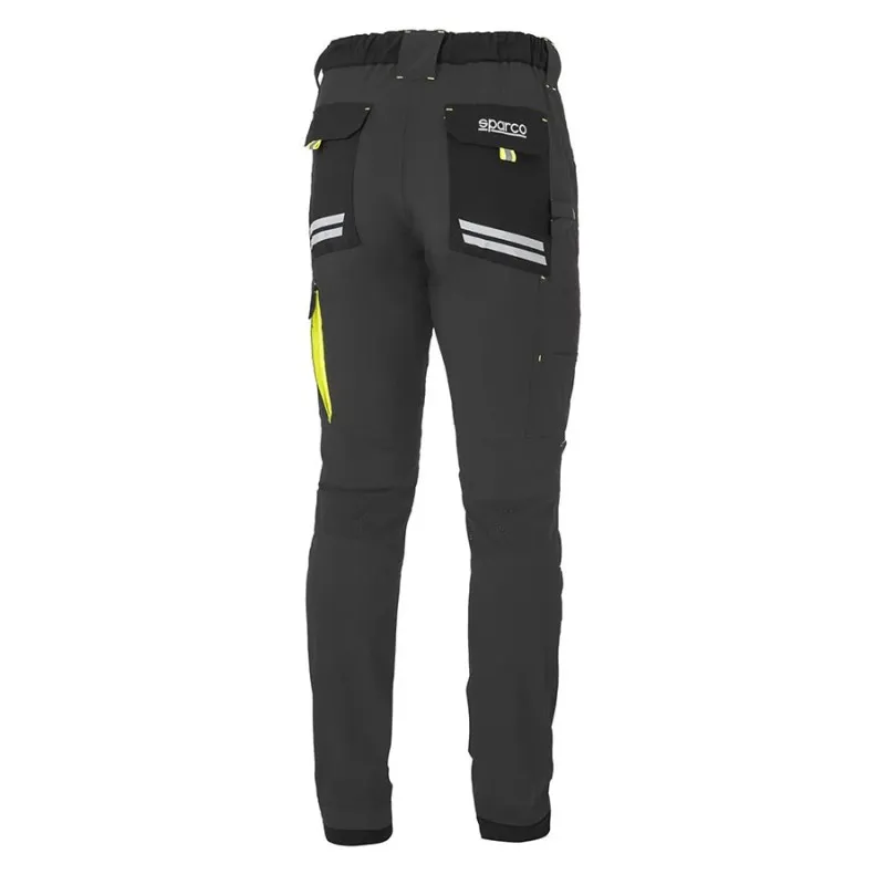Sparco KANSAS pantaloni tecnici leggeri nero/arancio fluo