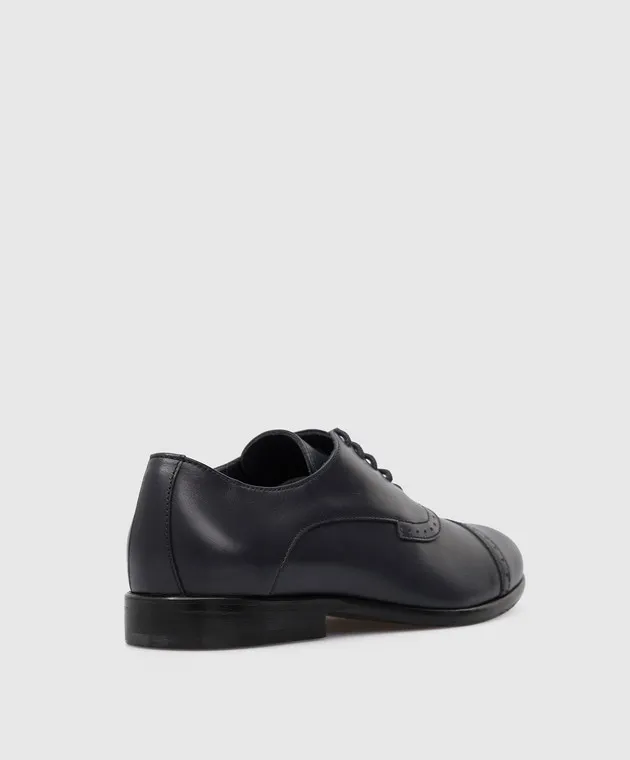 Stefano Ricci Scarpe oxford da bambino in pelle blu scuro YR59CG8104VS