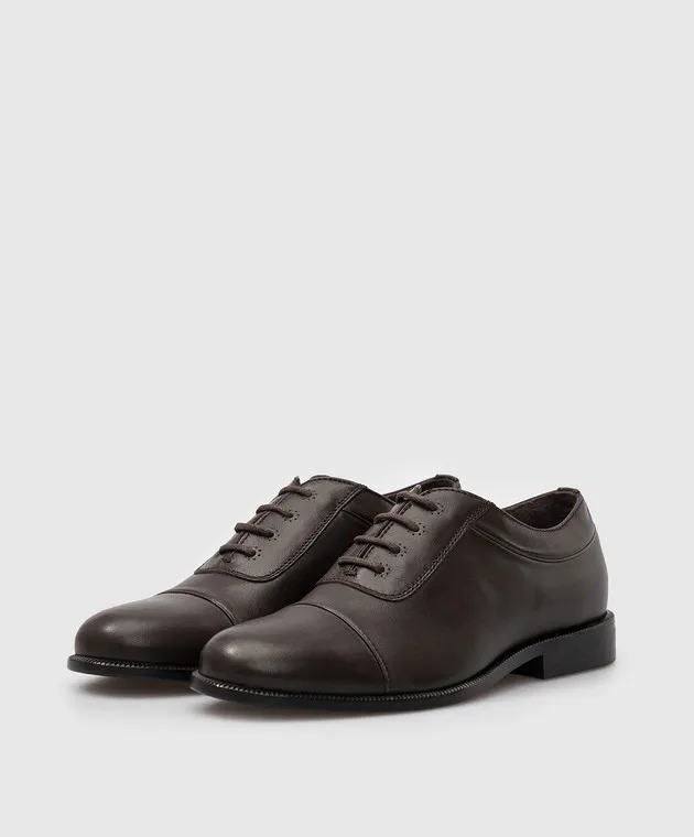 Stefano Ricci Scarpe oxford da bambino in pelle testa di moro YRU59CG889VB