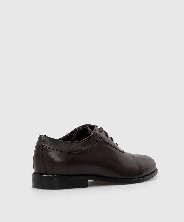 Stefano Ricci Scarpe oxford da bambino in pelle testa di moro YRU59CG889VB