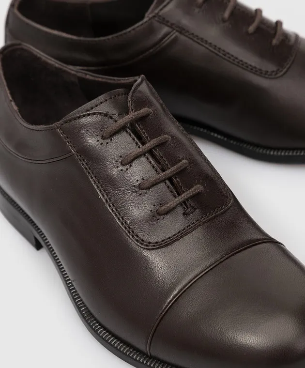Stefano Ricci Scarpe oxford da bambino in pelle testa di moro YRU59CG889VB