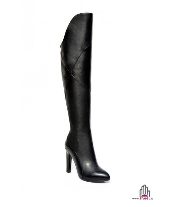 Stivale altissimo in cuoio h 52 cm tacco 10 cm - Dream Shop