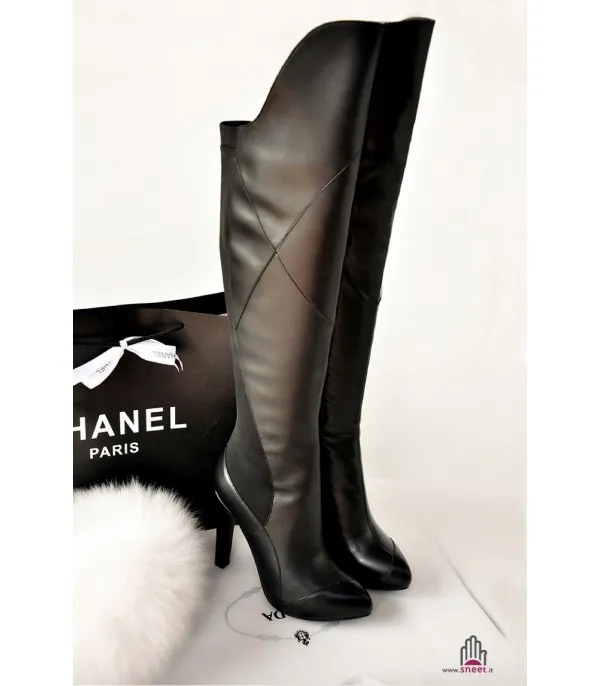 Stivale altissimo in cuoio h 52 cm tacco 10 cm - Dream Shop