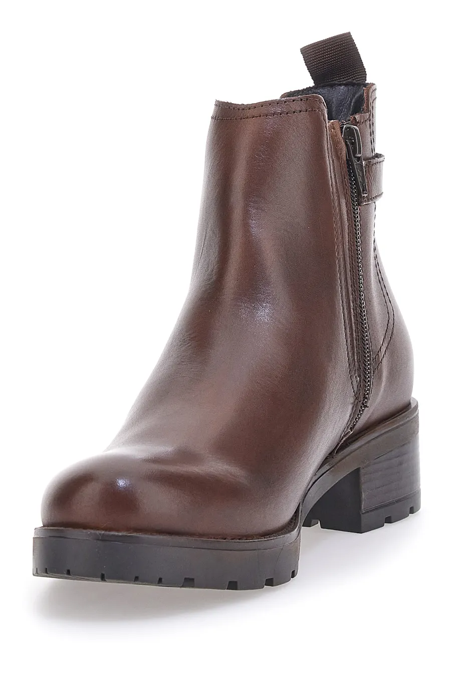Stivaletti Marroni in Vera Pelle The First 20304