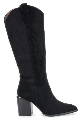 Stivaletti Texani Neri Con Tacco Mon Dieu 23057