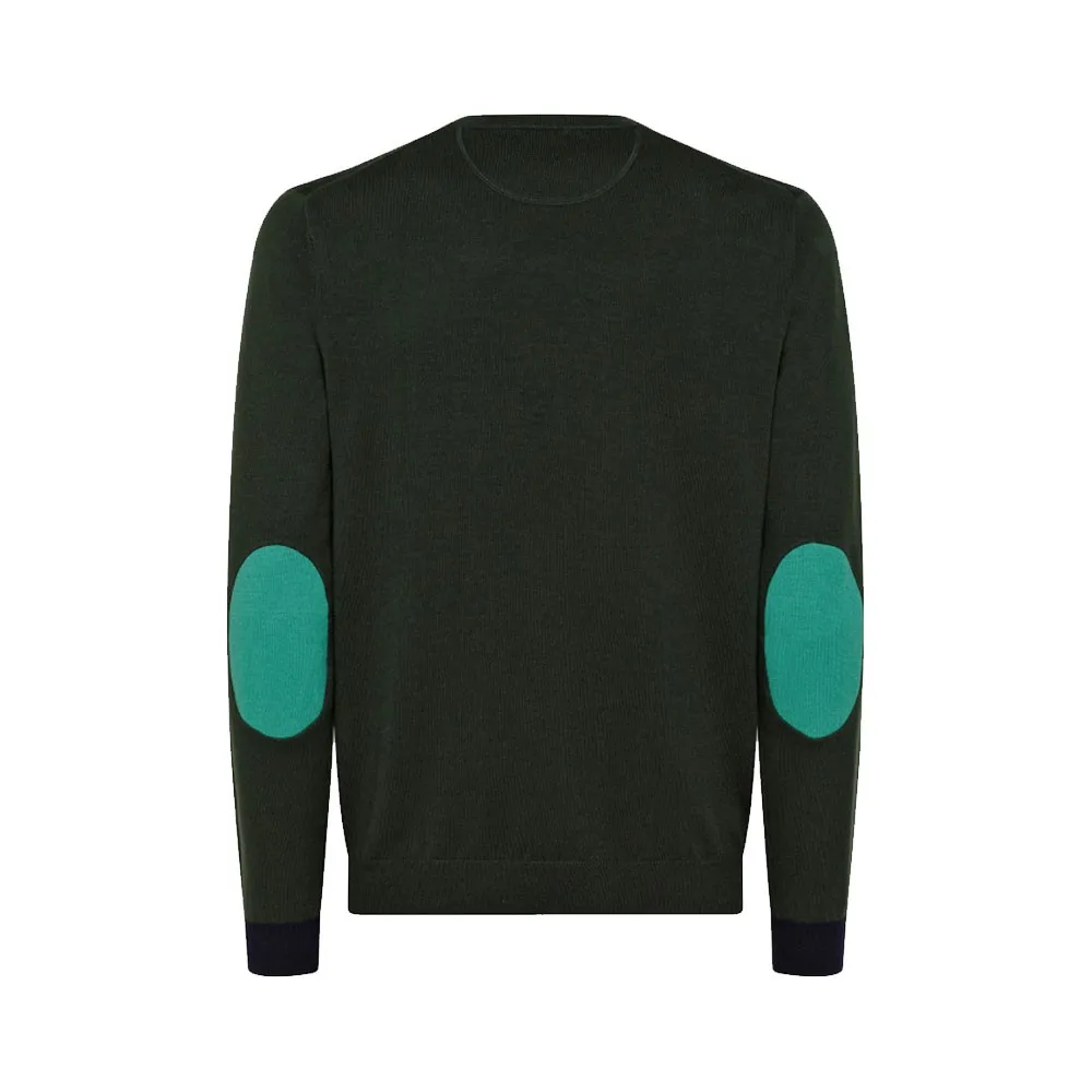 Sun 68 Maglione Girocollo Toppe Verde Uomo
