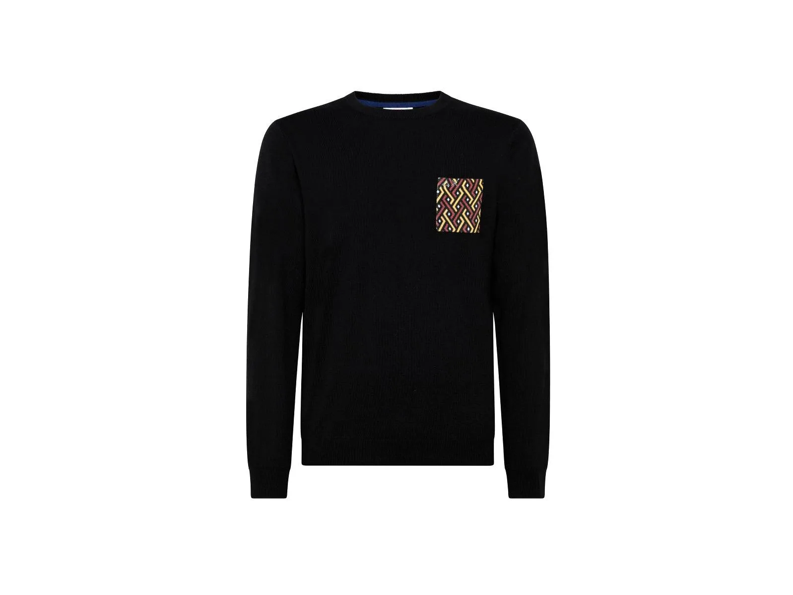 SUN68 Maglione Girocollo Taschino Fantasia Nero K41113