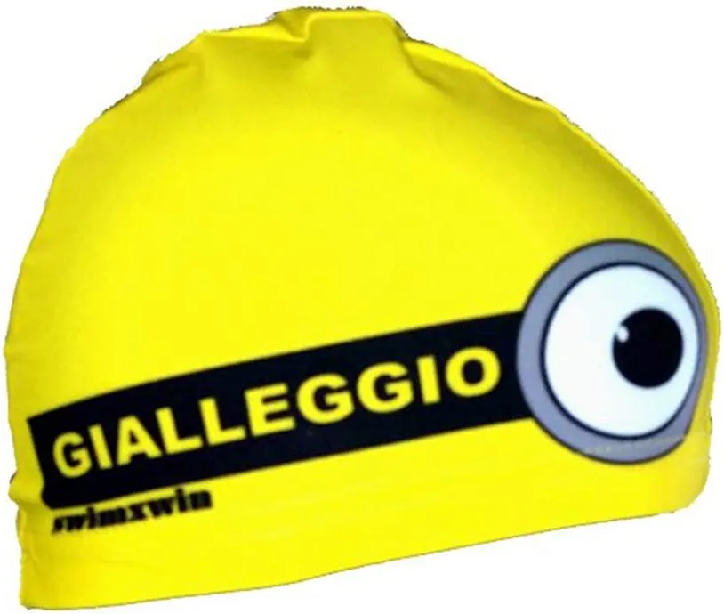 SWIMXWIN Cuffia da Nuoto Revo cap Gialleggio | Cuffia in Tessuto| Cuffia da Piscina | Grande Comfort e Aderenza | Made in Italy