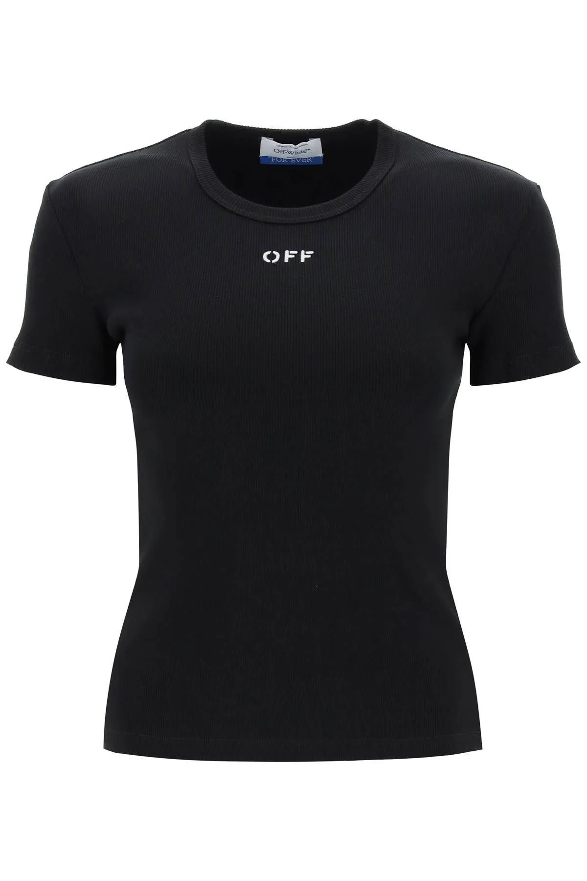 T-shirt a costine con ricamo OFF