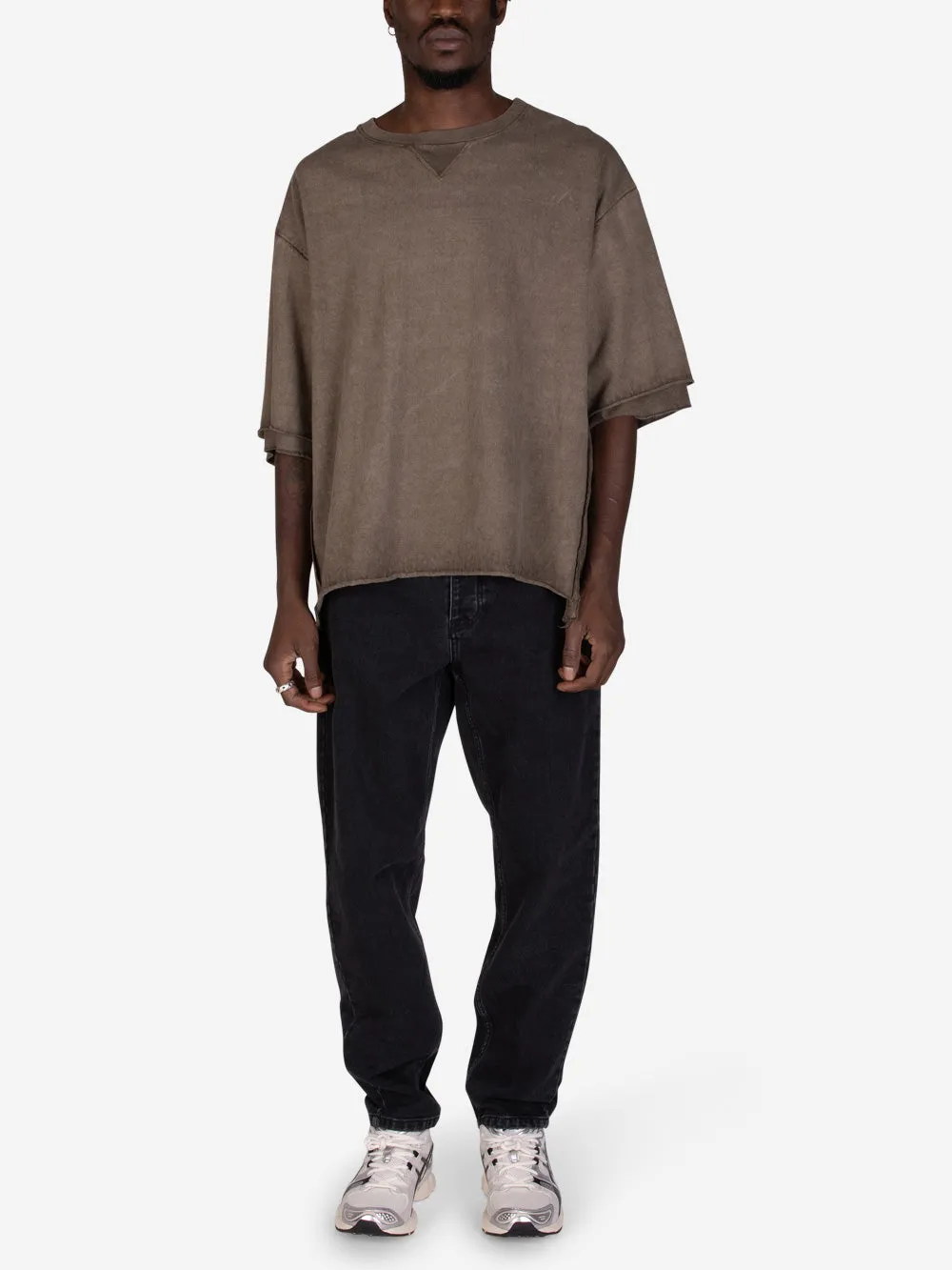 T-shirt distressed marrone