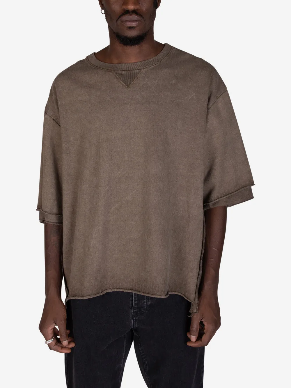 T-shirt distressed marrone
