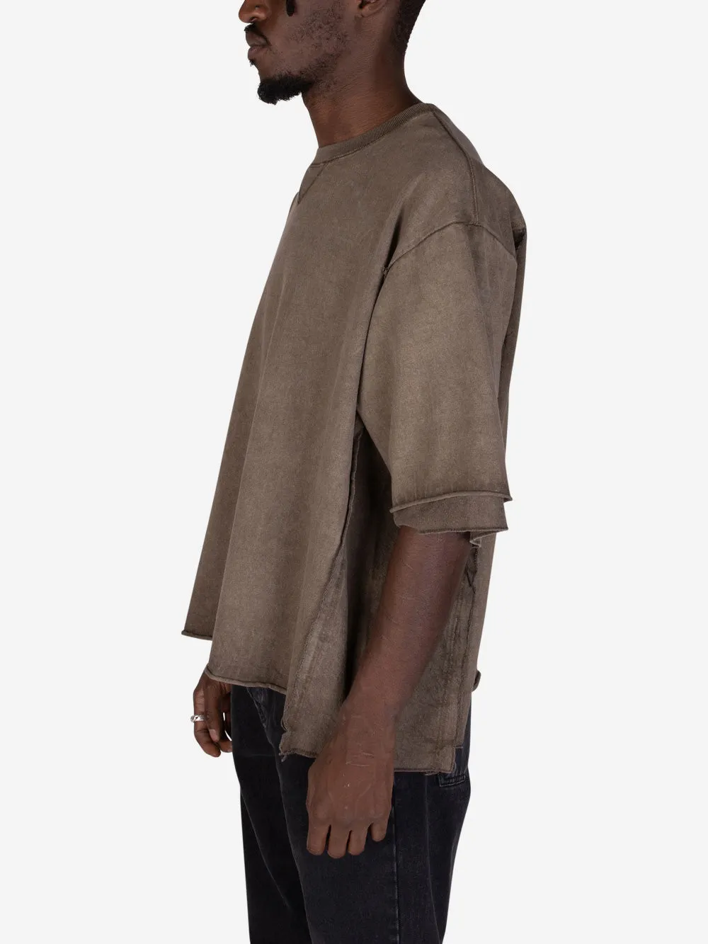 T-shirt distressed marrone