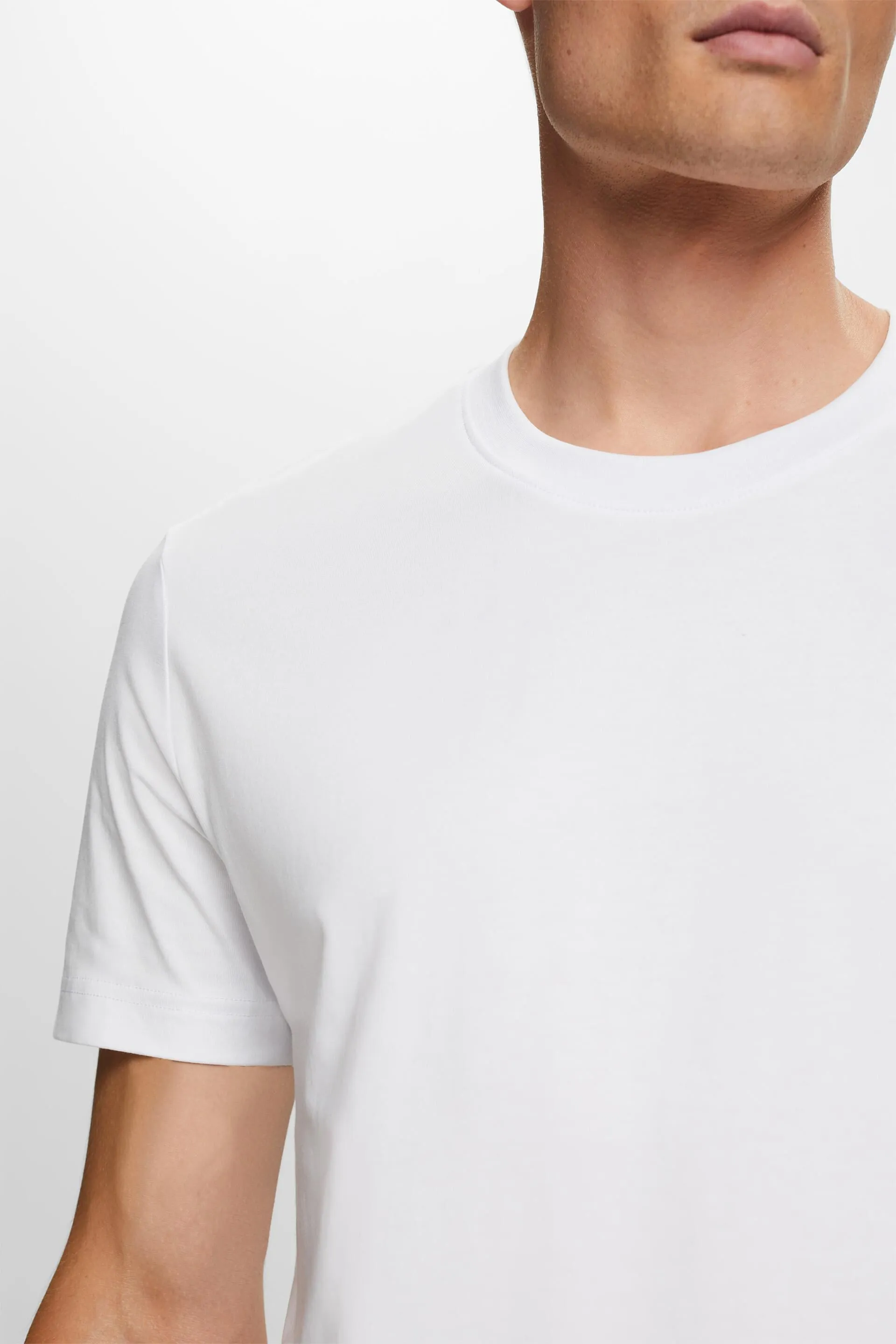 T-shirt girocollo in jersey di cotone Pima