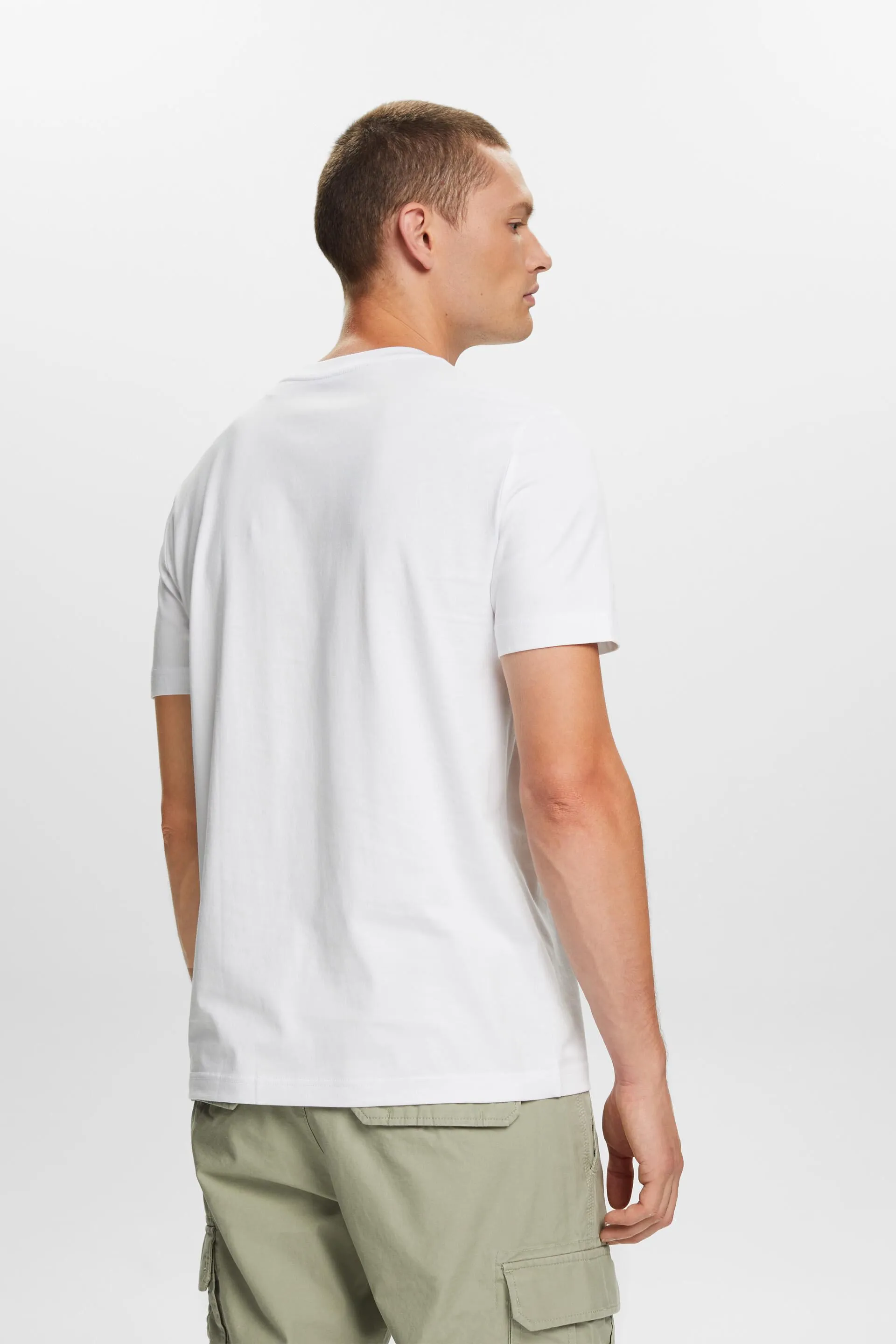 T-shirt girocollo in jersey di cotone Pima
