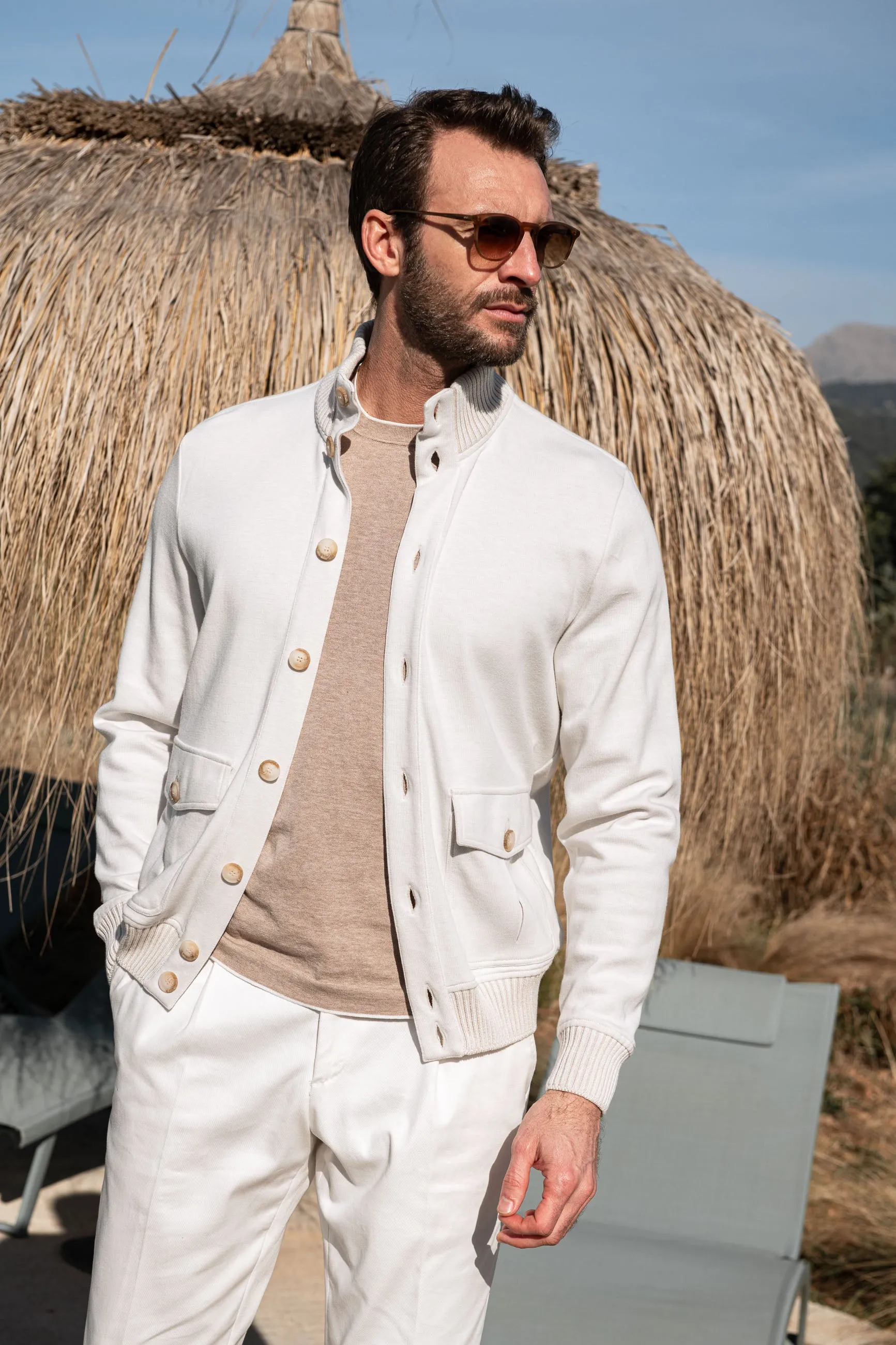T-shirt in maglia color tortora - Made in Italy    