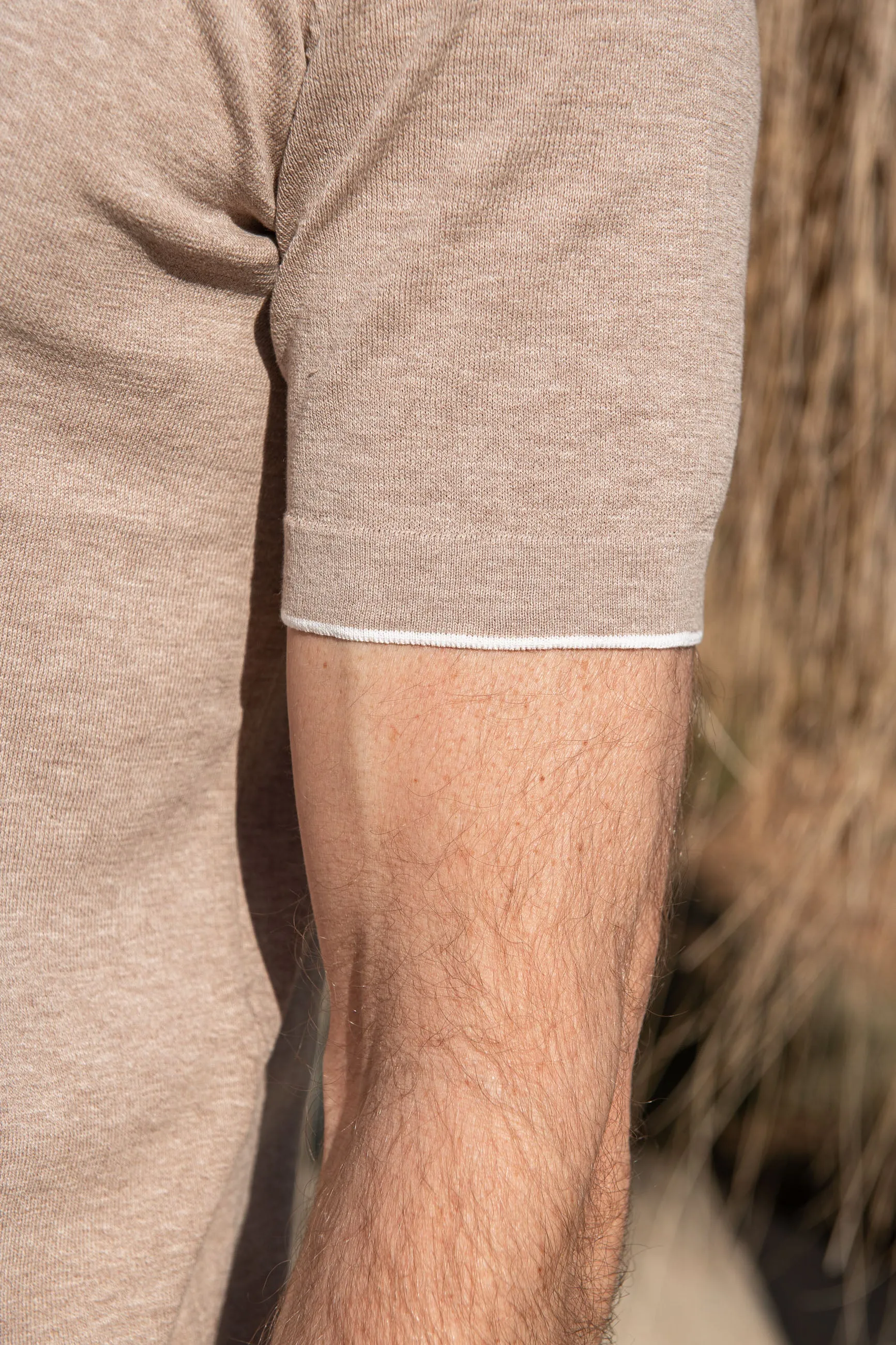 T-shirt in maglia color tortora - Made in Italy    