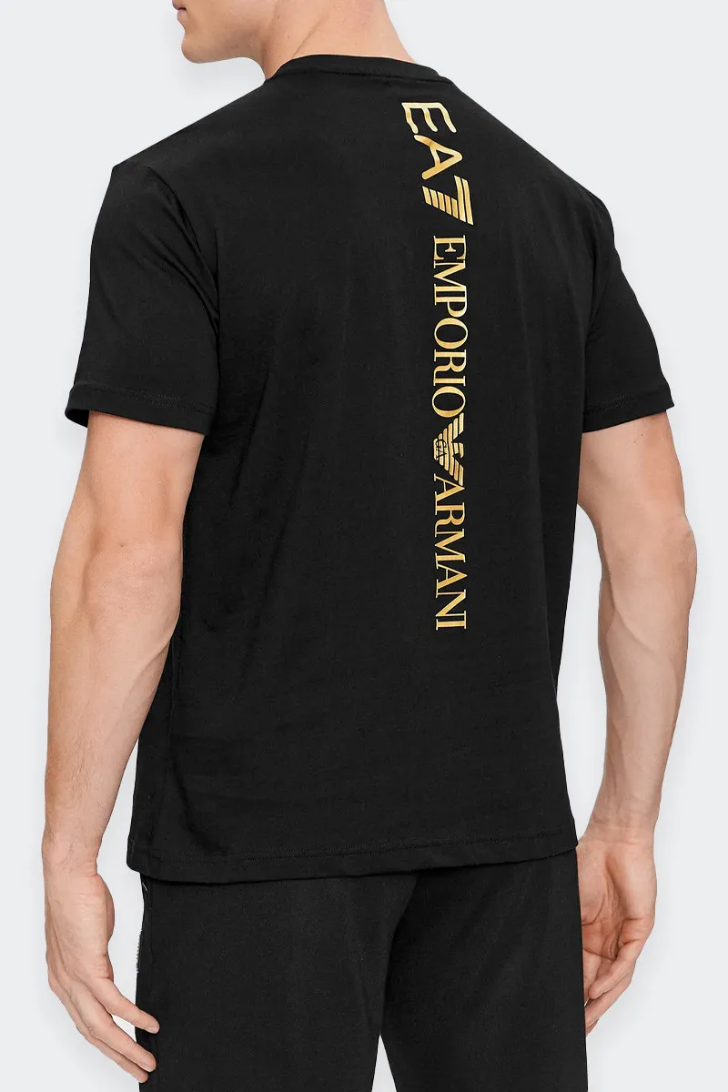 T-SHIRT NERA LOGO VERTICALE