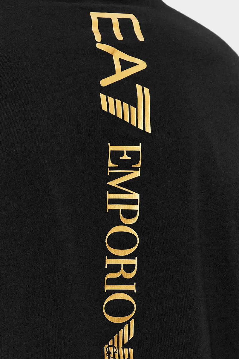 T-SHIRT NERA LOGO VERTICALE