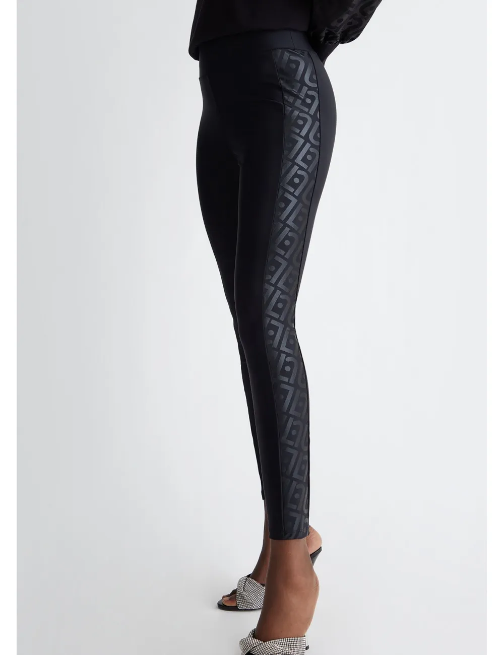 TA4092 PANTALONE LIU JO CON LOGO PANTALONI STRETTI SLIM SPORTIVI LEGGINGS DONNA