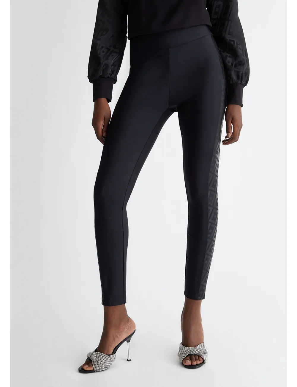 TA4092 PANTALONE LIU JO CON LOGO PANTALONI STRETTI SLIM SPORTIVI LEGGINGS DONNA