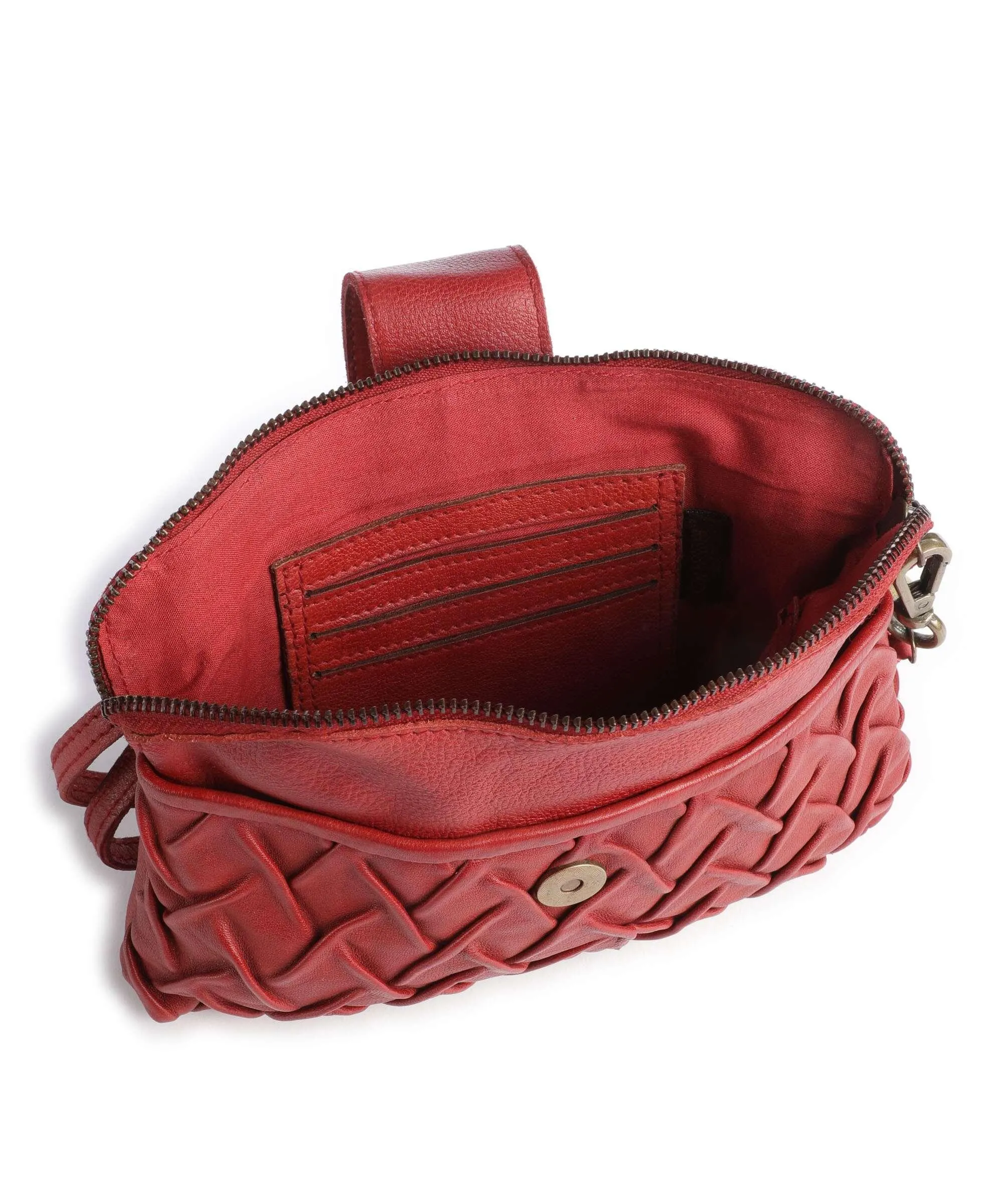  Taschendieb Wien Spittelberggasse 3 Borsa a tracolla pelle di vacchetta grana rosso  