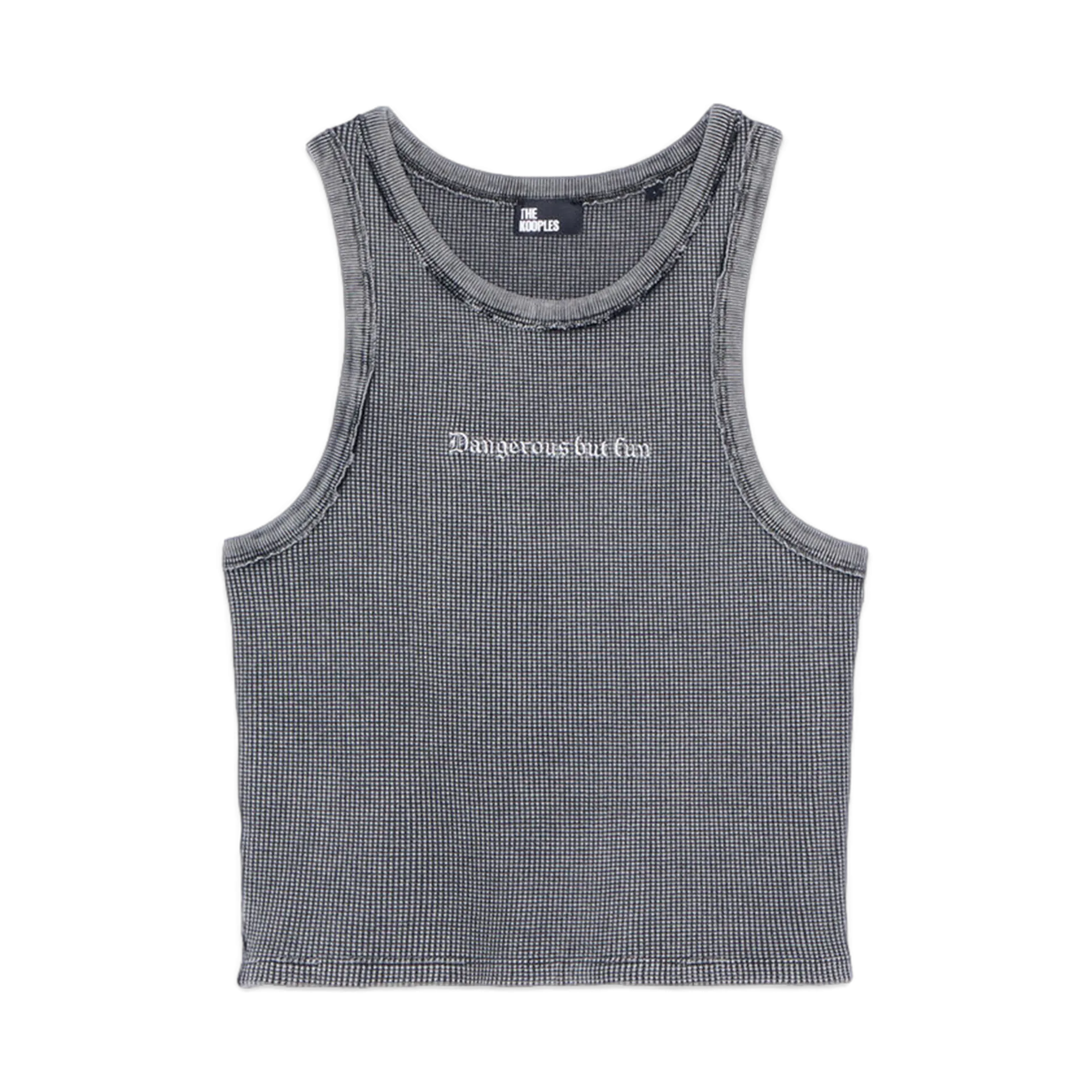 THE KOOPLES   Canottiera aderente con scollo tondo in cotone serigrafato | Nero