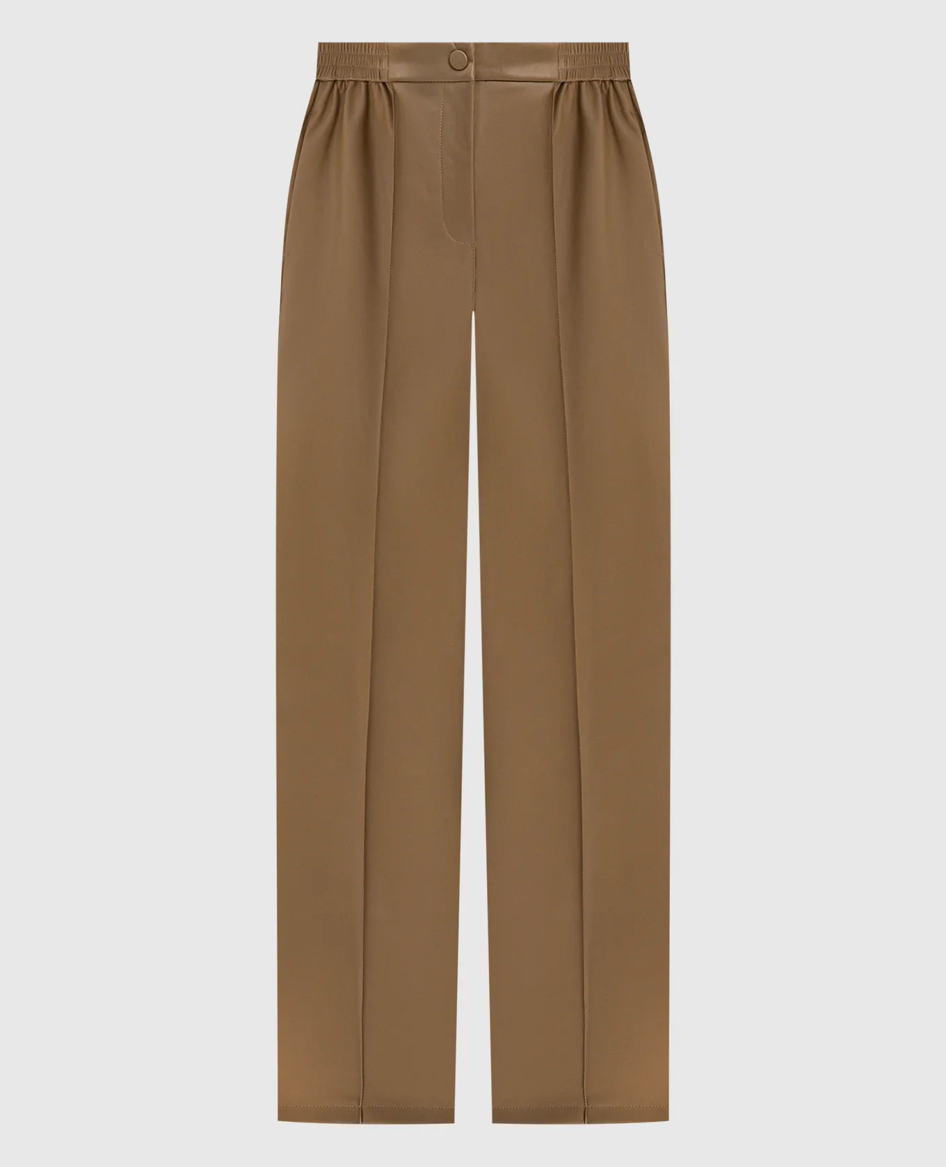 Twinset Pantaloni marroni con logo Oval T 242TP2201
