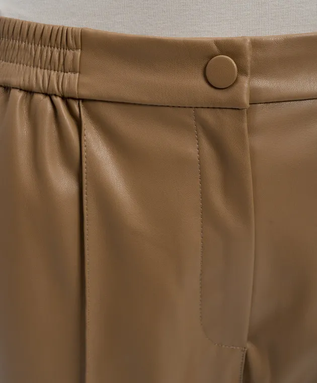 Twinset Pantaloni marroni con logo Oval T 242TP2201