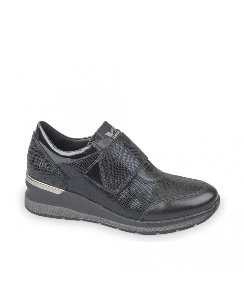 VALLEVERDE 18223 sneakers slip on strappo donna zeppa pelle