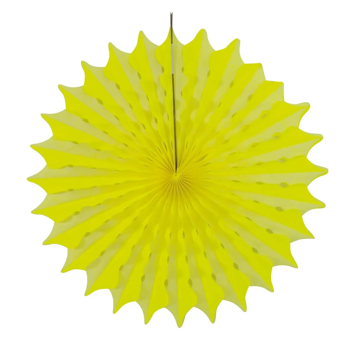 Ventaglio a nido d'ape giallo neon 45cm