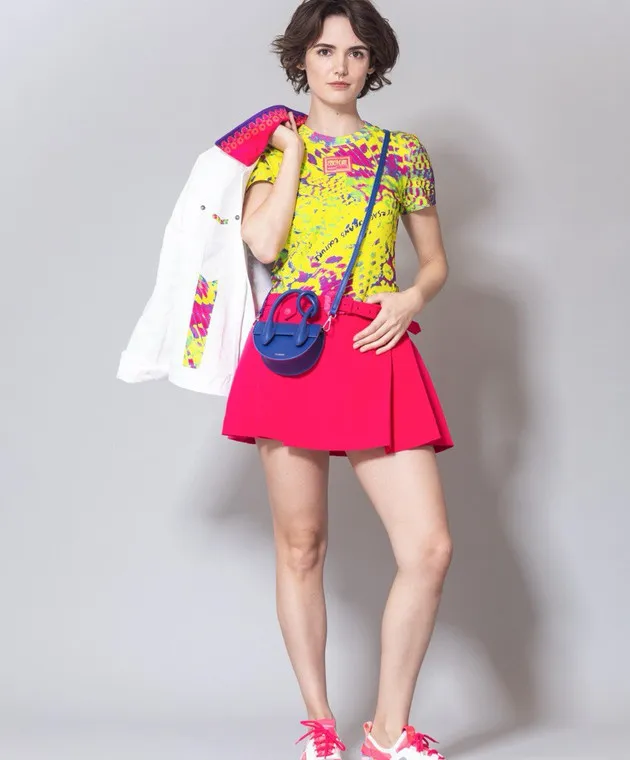 Versace Jeans Couture Minigonna rosa con bottoni automatici 76HAE814N0103