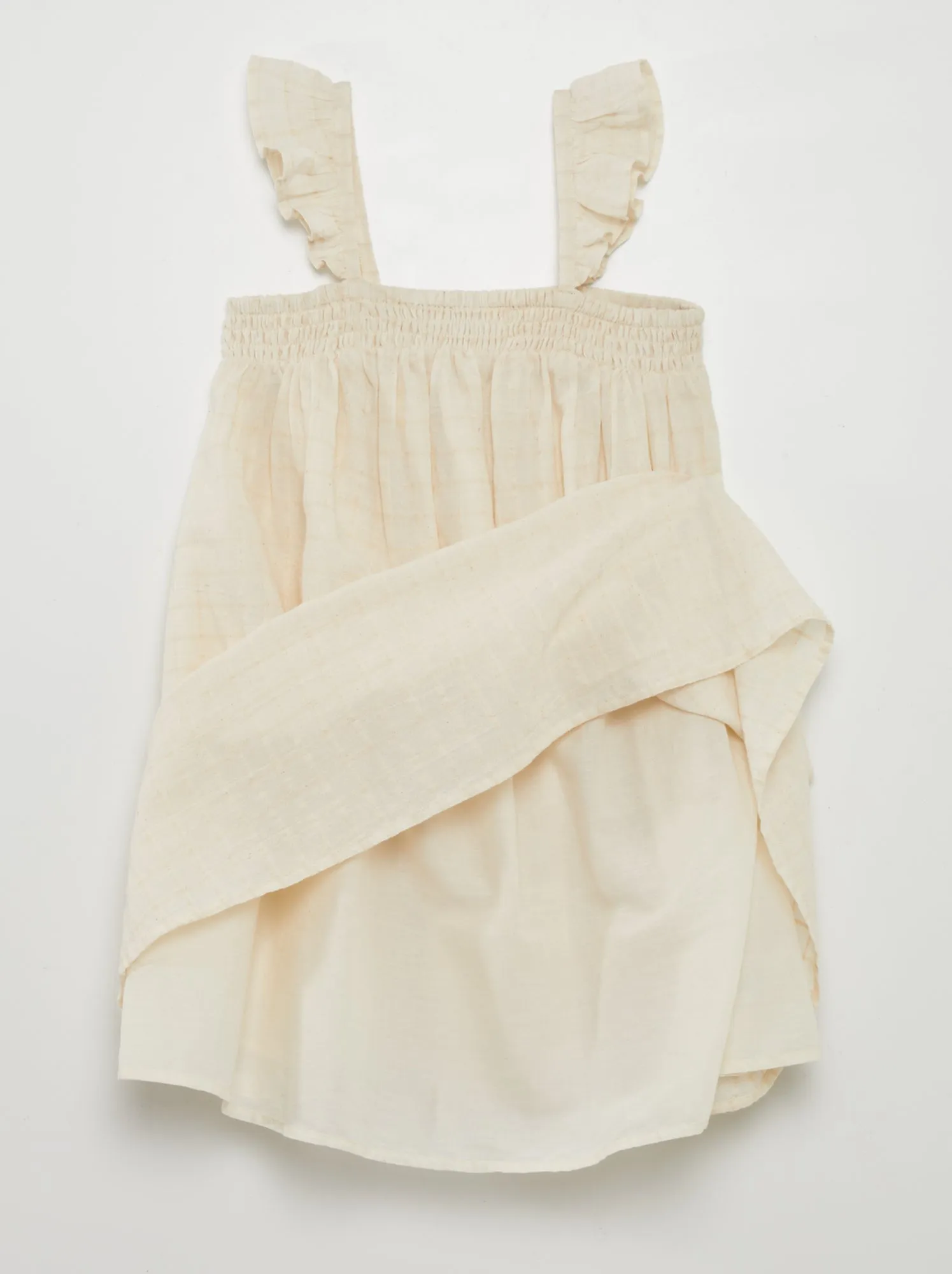 Vestito con volant sulle spalline - BIANCO