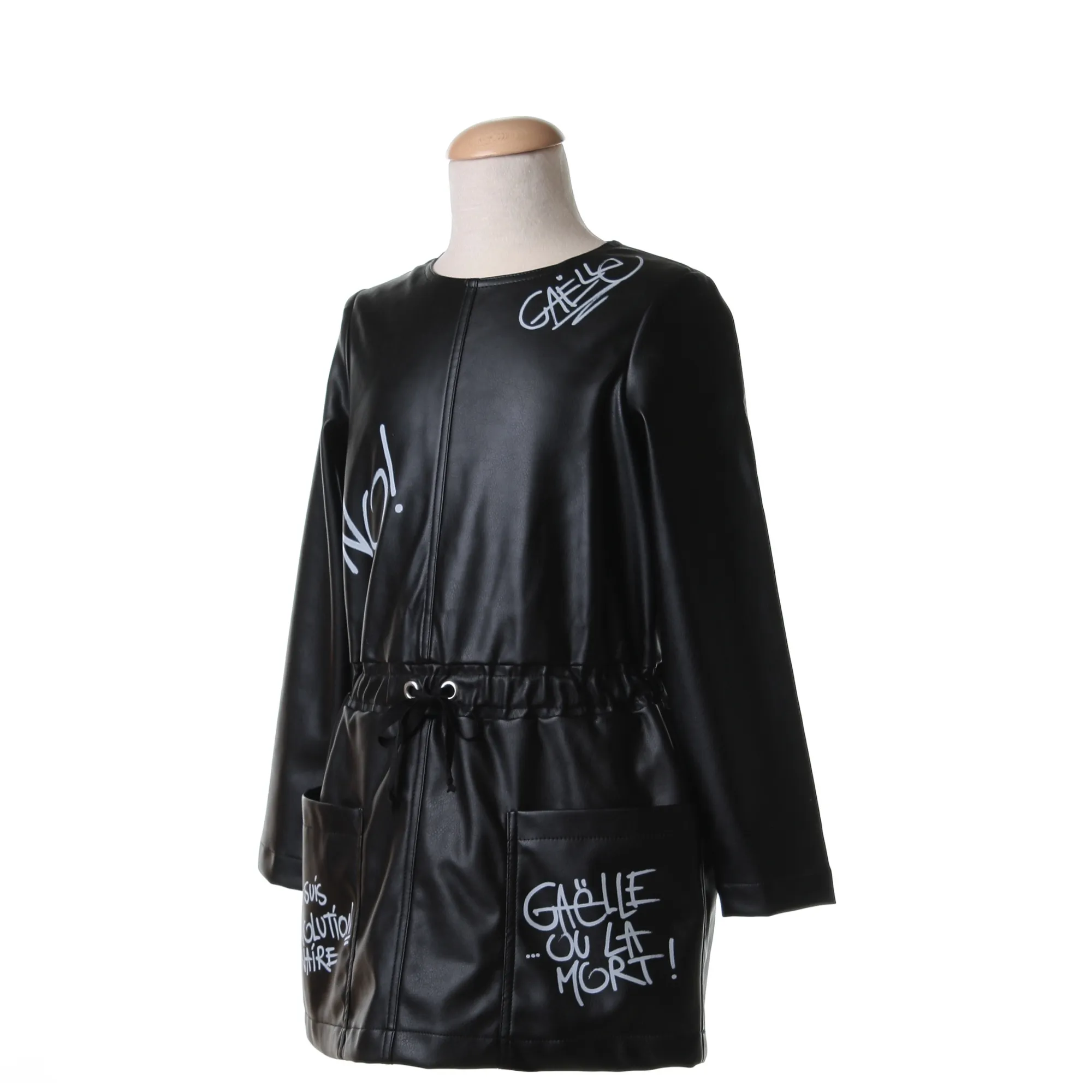 Vestito In Ecopelle Con Stampe