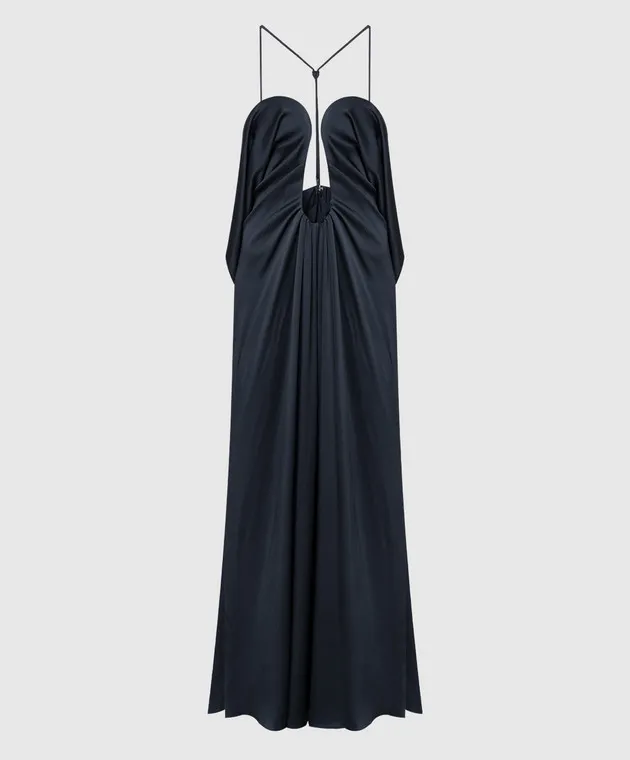 Victoria Beckham Maxi abito blu con scollature curve 1224WDR005612A