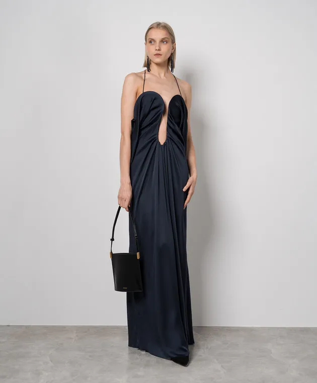 Victoria Beckham Maxi abito blu con scollature curve 1224WDR005612A