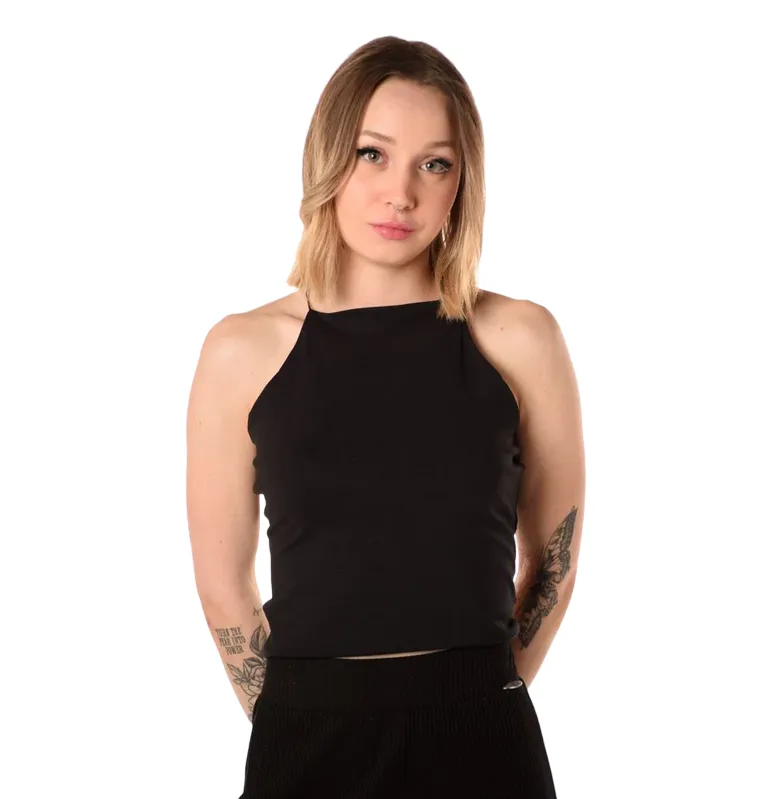 XT Studio canotta con schiena scoperta da donna. Colore nero