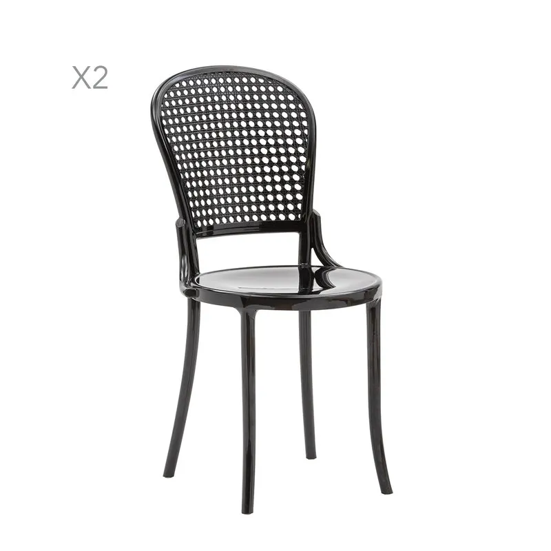 Zanini design Set da 2 Sedia BERLINO nero lucido